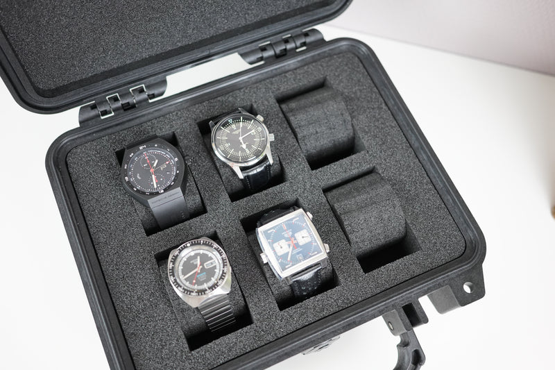 Monochrome Watch Shop | Peli Case - Watch Case 6 - Black - Logo - ABS Plastic - Custom foam