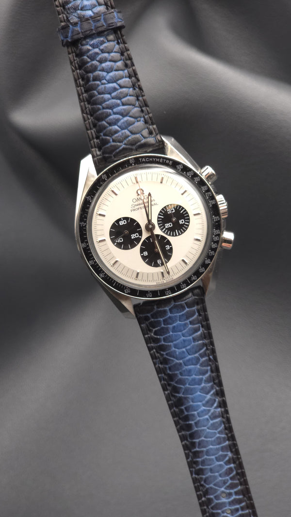 Monochrome Watches Shop | Terry Crafted – Beaver Tail Leather - Black/Blue Fumé