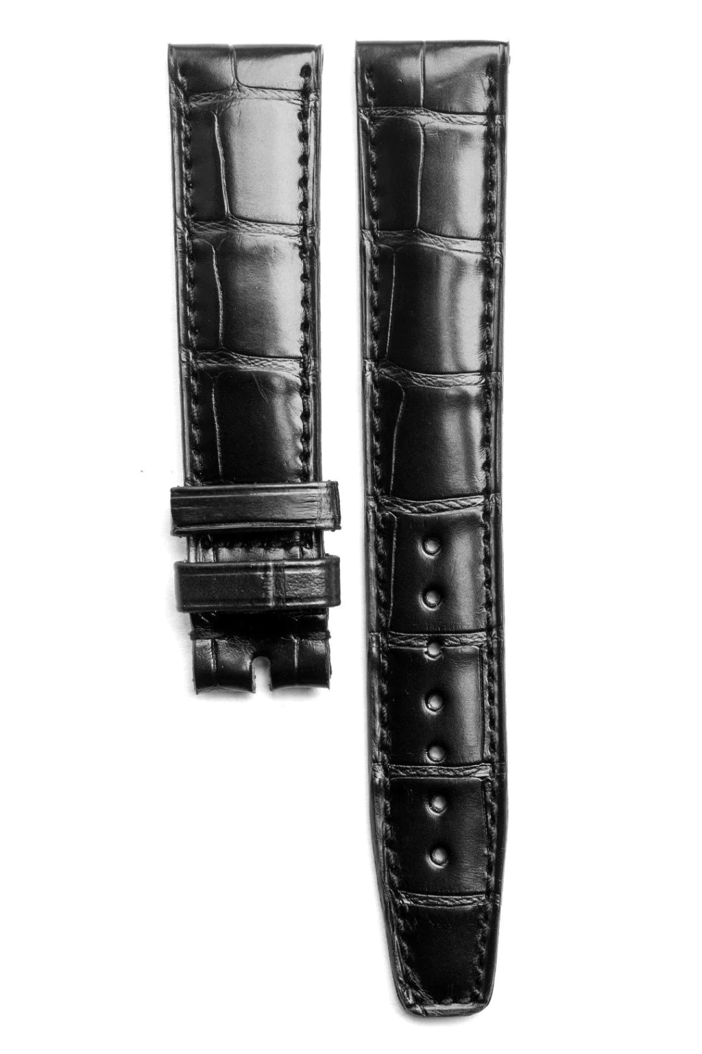 Monochrome Alligator Watch Strap Black - Handmade in Italy