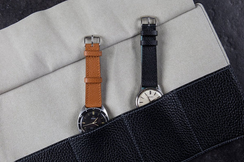 Monochrome - Grained Calfskin Watch Strap - Black Monochrome Shop Monochrome - Grained Calfskin Watch Strap - Black Monochrome Shop
