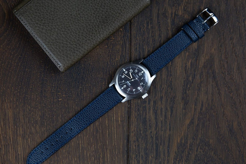 Monochrome Watches Shop | Grained Calfskin Watch Strap - Blue