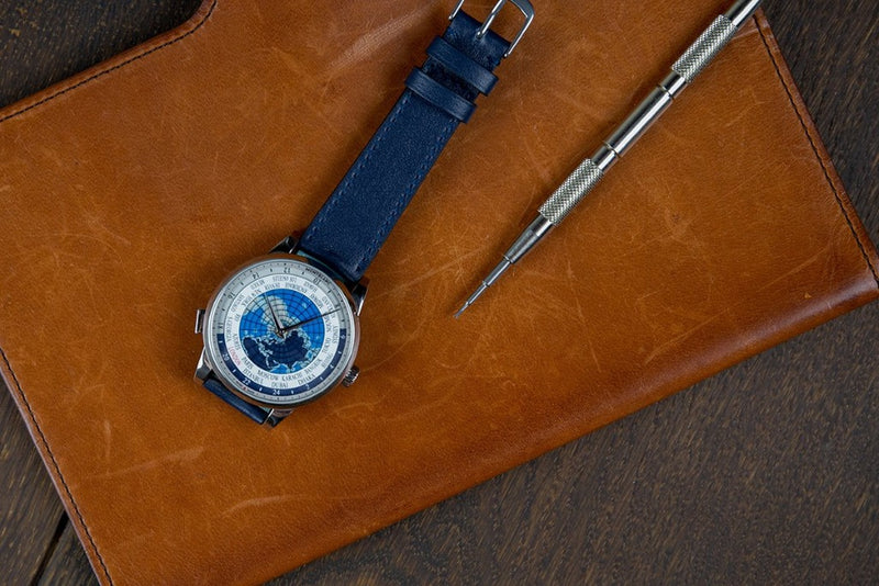 Monochrome Watches Shop | Smooth Calfskin Watch Strap - Blue