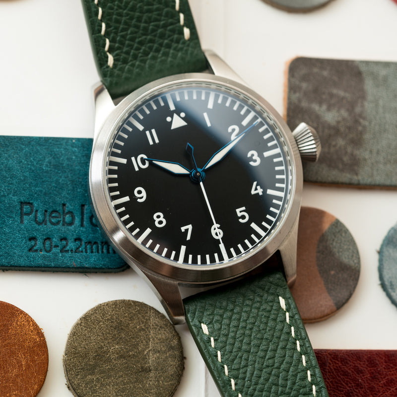 Monochrome Watches Shop | Delugs Epsom Calfskin Watch Strap - Green