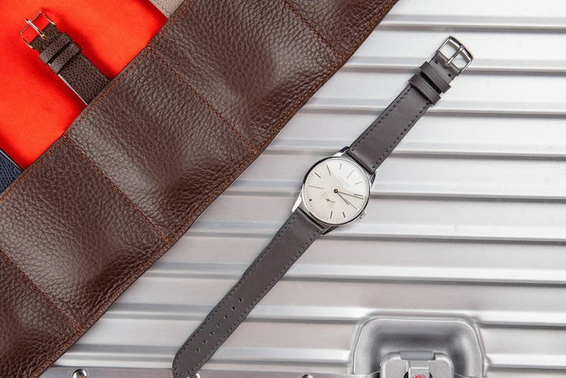 Monochrome Watches Shop | Smooth Calfskin Watch Strap - Grey