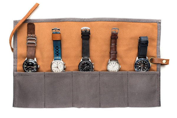 Monochrome Watches Shop | Canvas Watch Roll - Grey