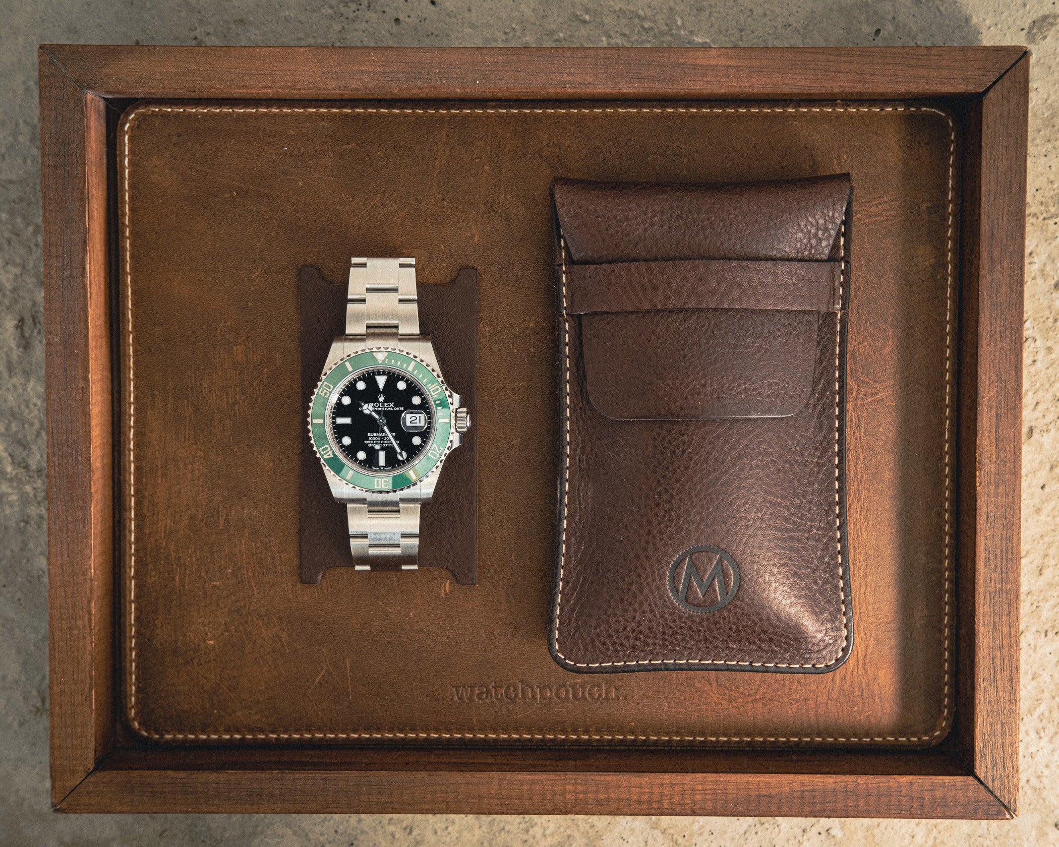 Monochrome - Leather Watch Pouch - Navy Blue – Monochrome Shop