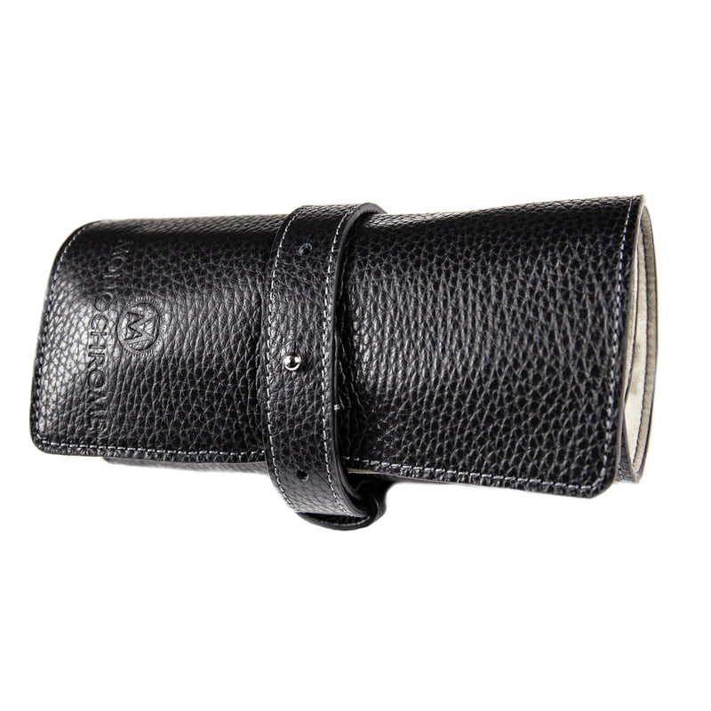 Monochrome - Leather Watch Roll - Black & Grey