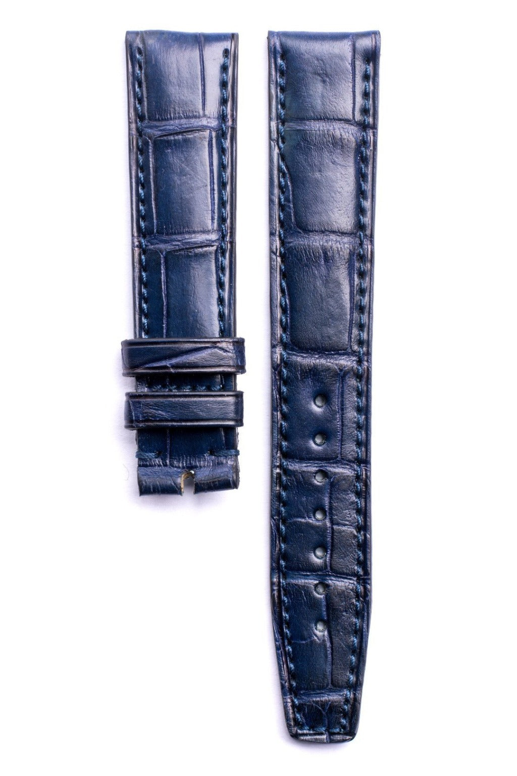 Monochrome Alligator Watch Strap Blue - Handmade in Italy