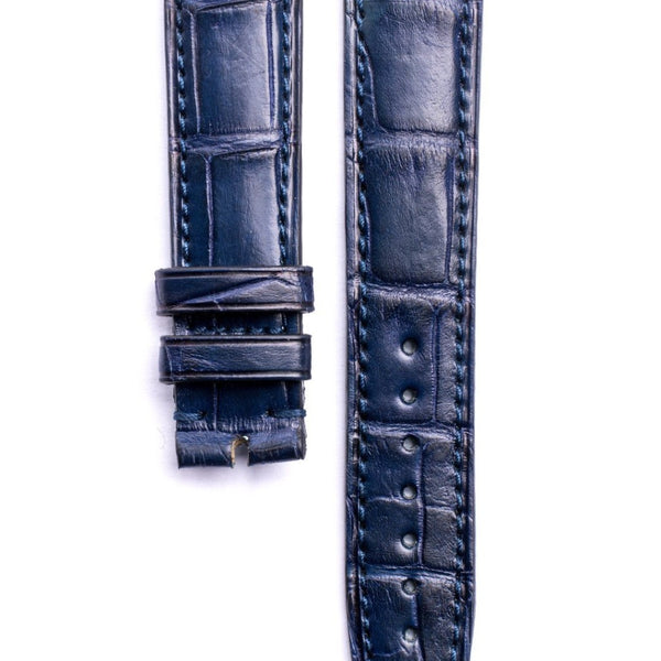 BISONSTRAP Bracelets de Montre 18mm, Cuir Gaufré Crocodile, Bleu avec Boucle Argentée BISONSTRAP Bracelets de Montre 18mm, Cuir Gaufré Crocodile, Bleu avec Boucle Argentée