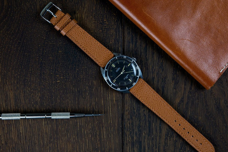 Monochrome Watches Shop | Grained Calfskin Watch Strap - Cognac