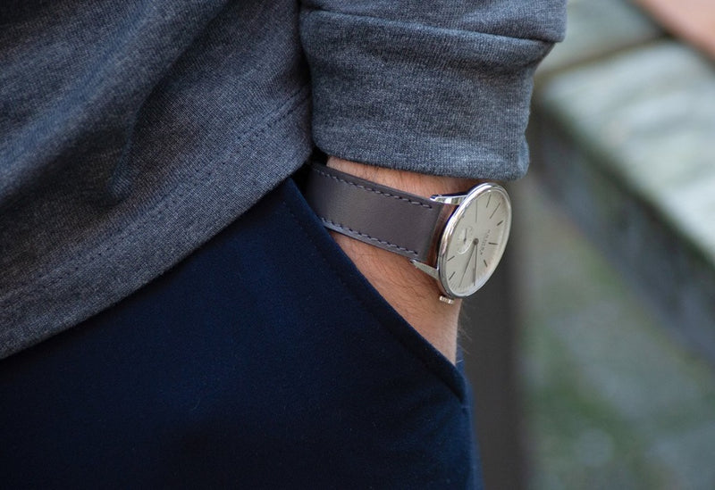 Monochrome Watches Shop | Smooth Calfskin Watch Strap - Grey