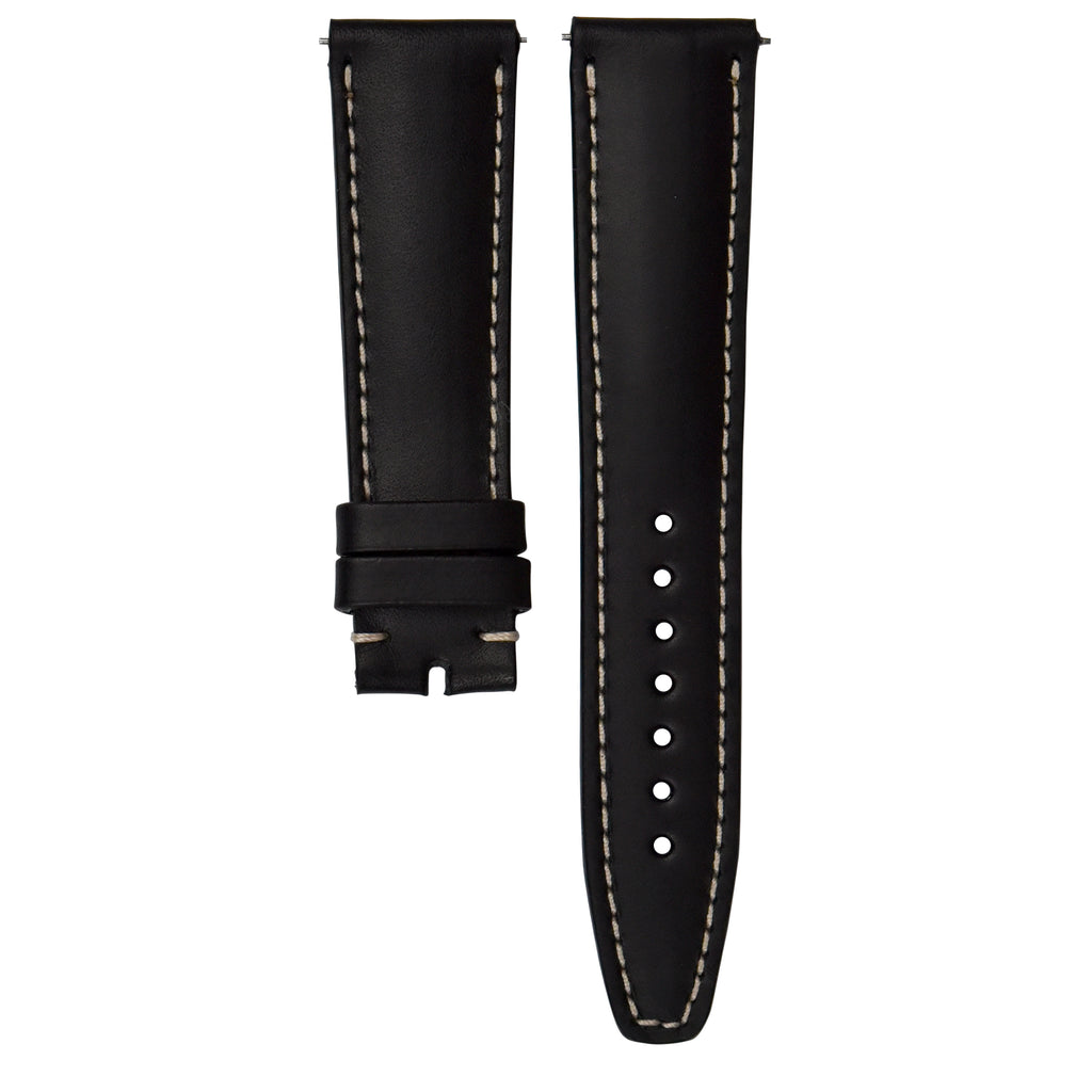 Monochrome Cuoio Toscane Calfskin Watch Strap Black