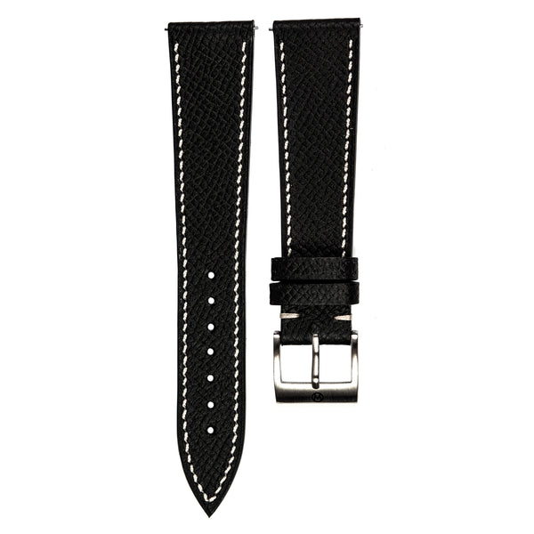 20mm black epsom leather ready to wear watch strap RWES18