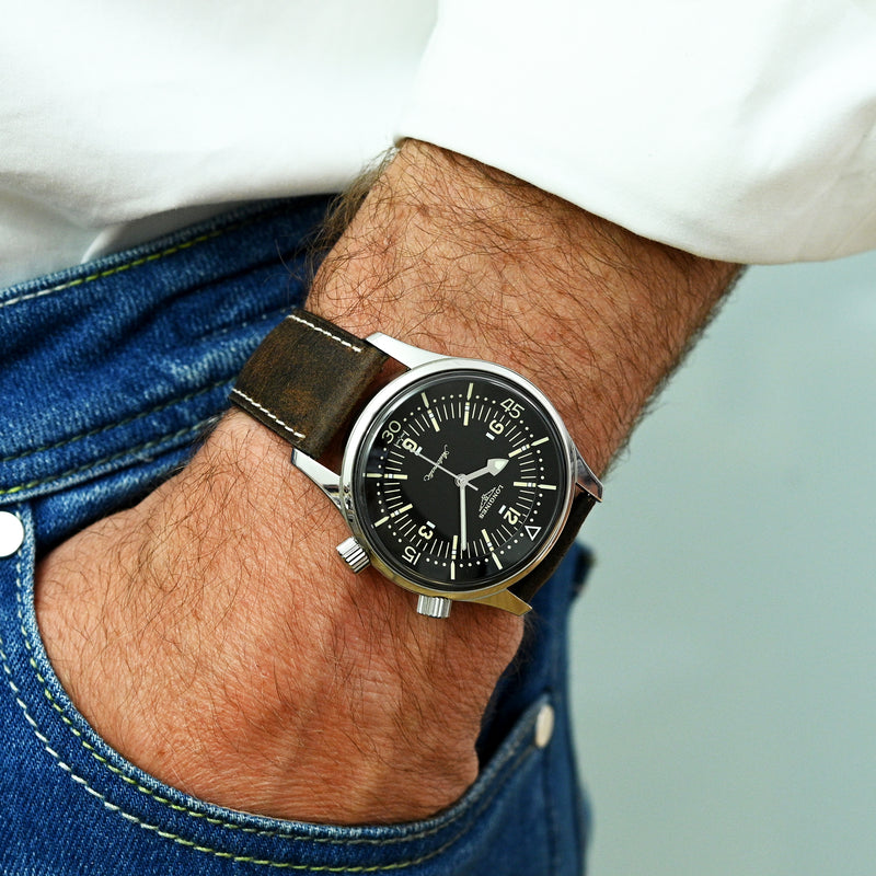 Monochrome Watches Shop | Vintage Waxed Calfskin Watch Strap - Brown