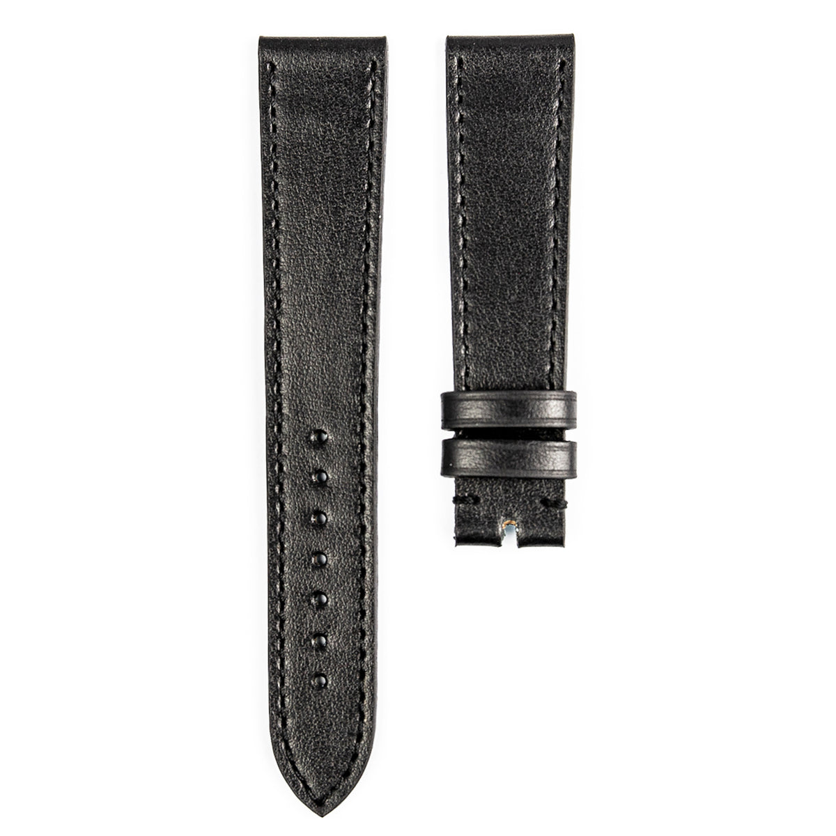 Bracelet Montre XL En Cuir De Veau Grainé Noir, Surpiqué - Dégagement Rapide, Neuf Watchband Berlin